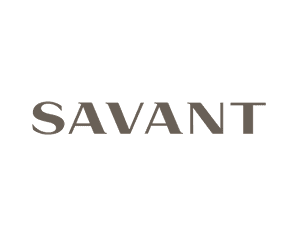 SAVANT logo in brown font.