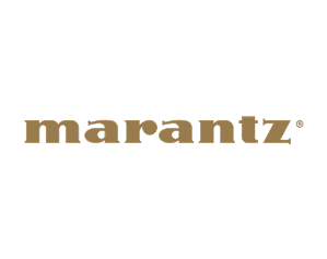 Marantz logo in gold text on white.