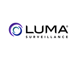 Luma Surveillance logo with circular design.
