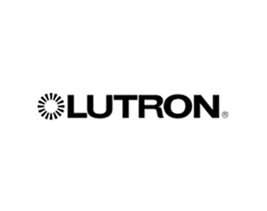 Lutron logo in black and white.